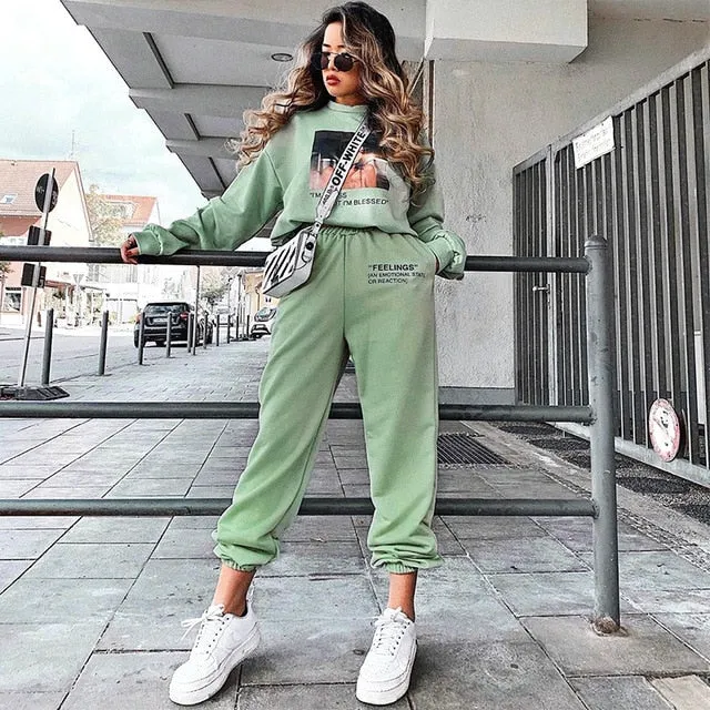 2021 Casual Women sweatpants  elastic high waist Sizes S - L