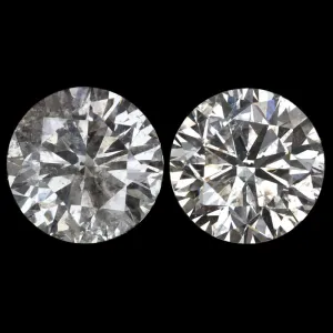 2.42ct VERY GOOD CUT DIAMOND STUD EARRINGS NATURAL ROUND 2.5 CARAT MATCHING PAIR