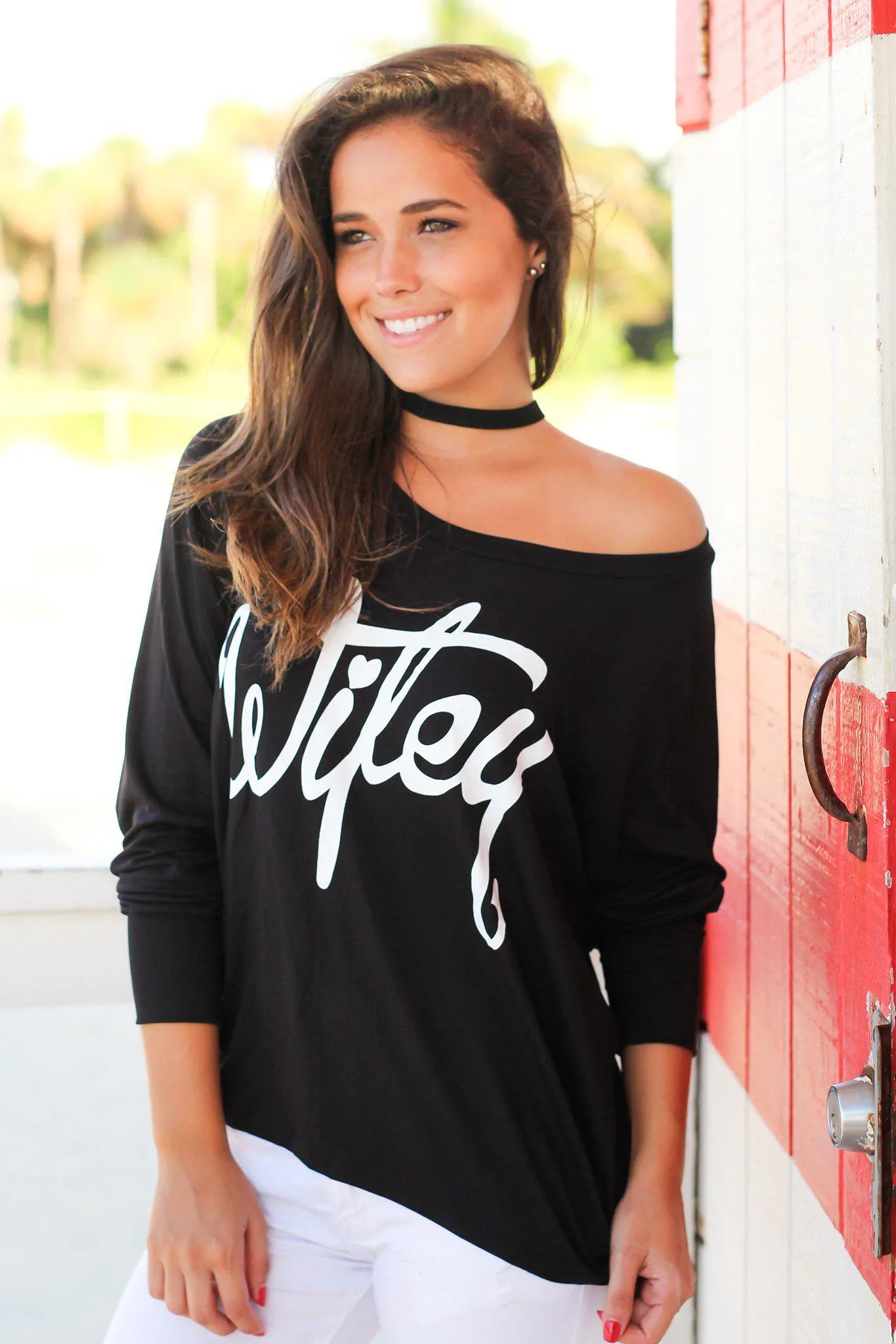 Black And White “Wifey” Top