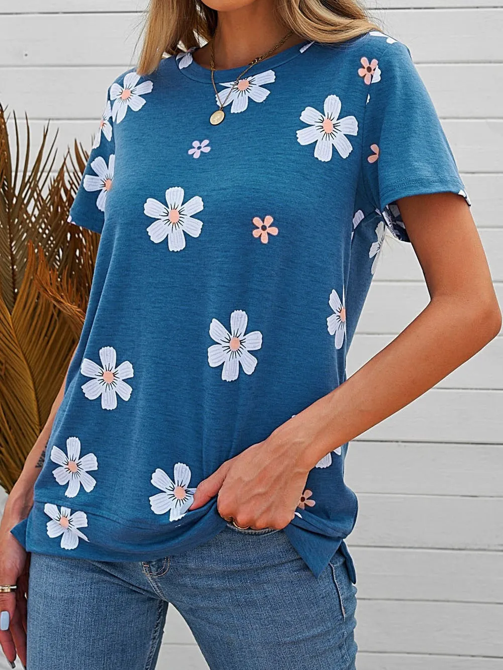 Blue Blossom Printed Top