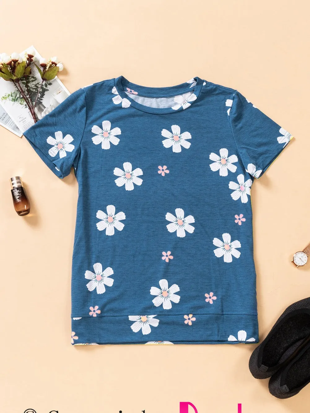 Blue Blossom Printed Top