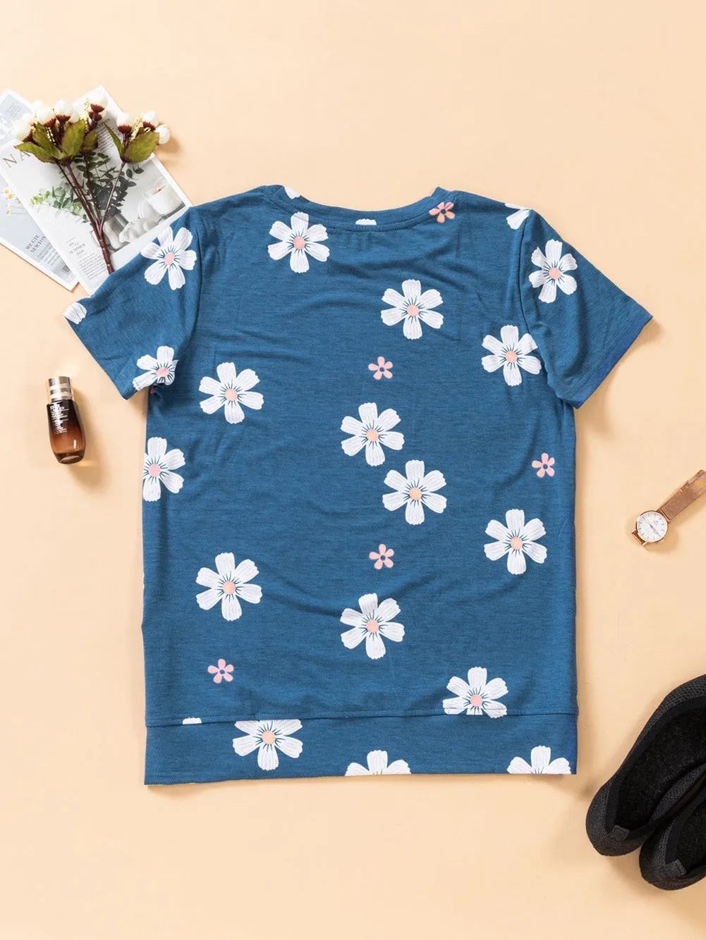 Blue Blossom Printed Top