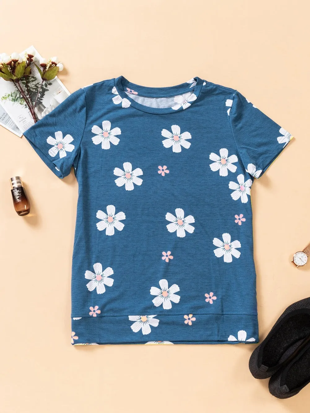 Blue Blossom Printed Top