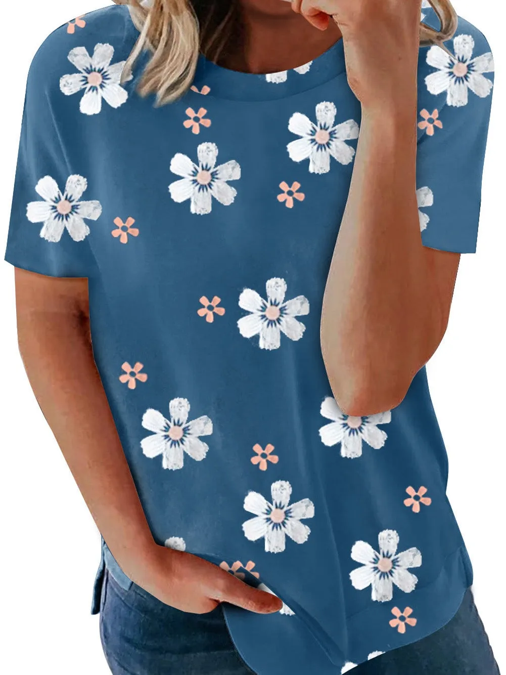 Blue Blossom Printed Top