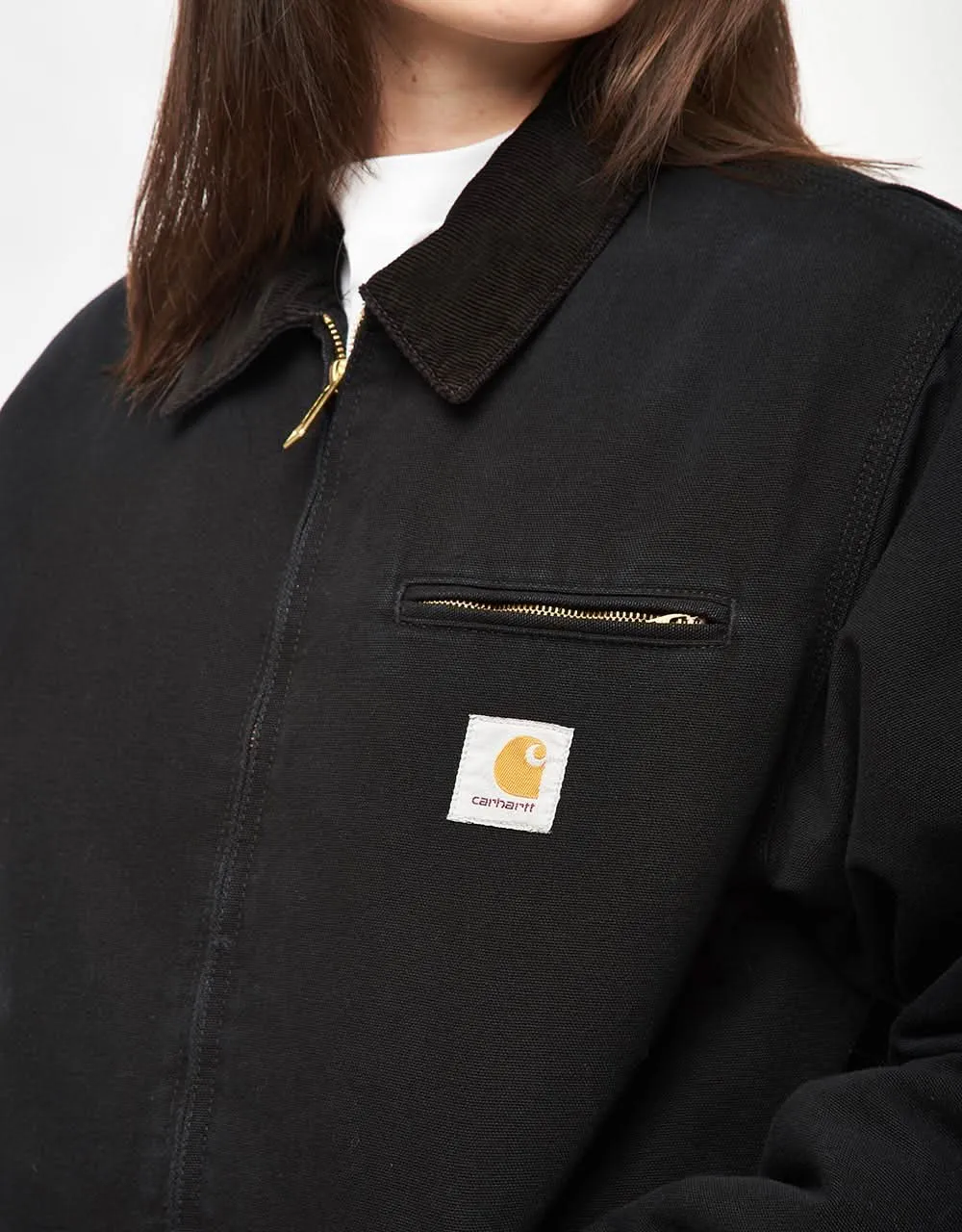 Carhartt WIP OG Detroit Jacket - Black/Black (Aged Canvas)