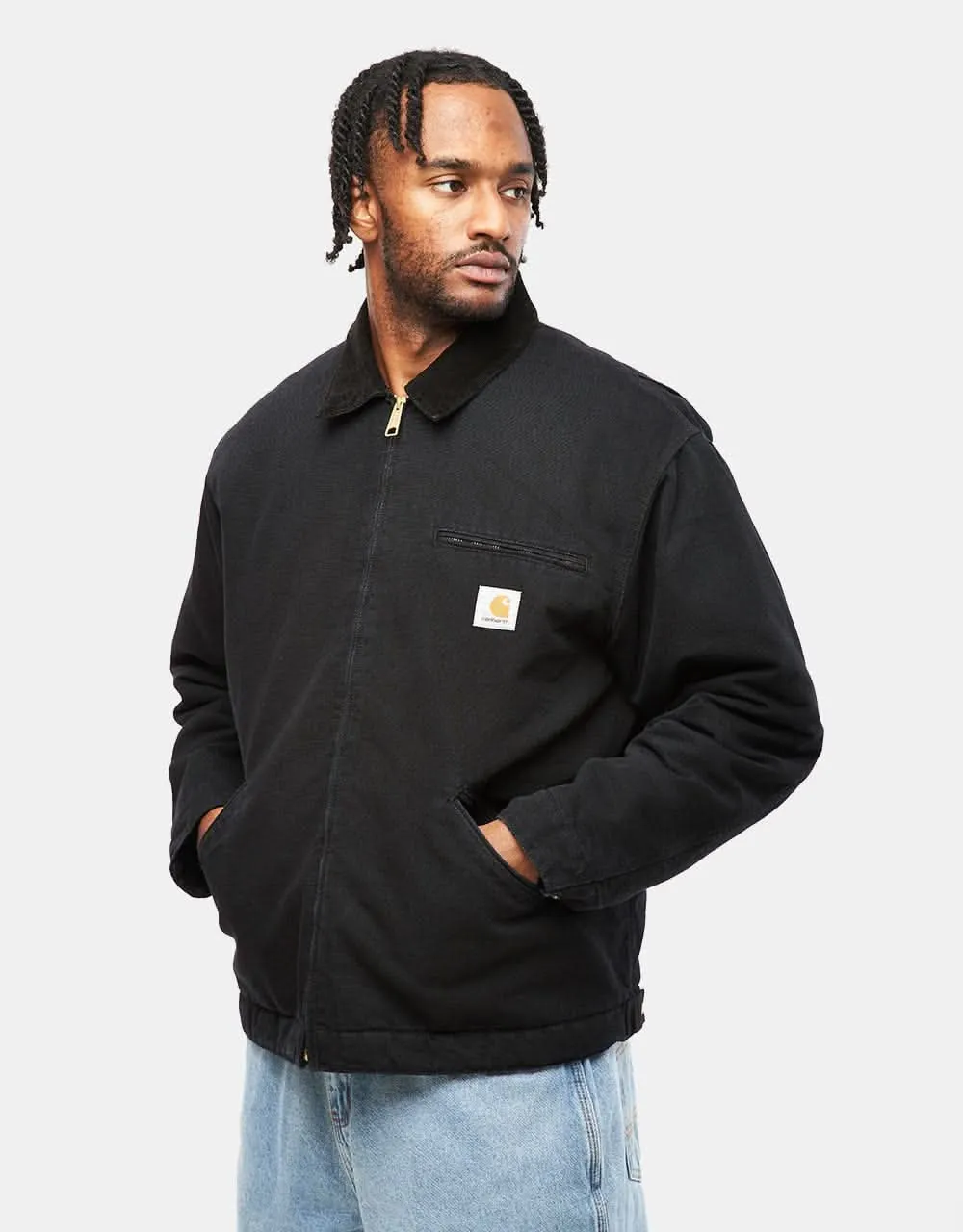 Carhartt WIP OG Detroit Jacket - Black/Black (Aged Canvas)