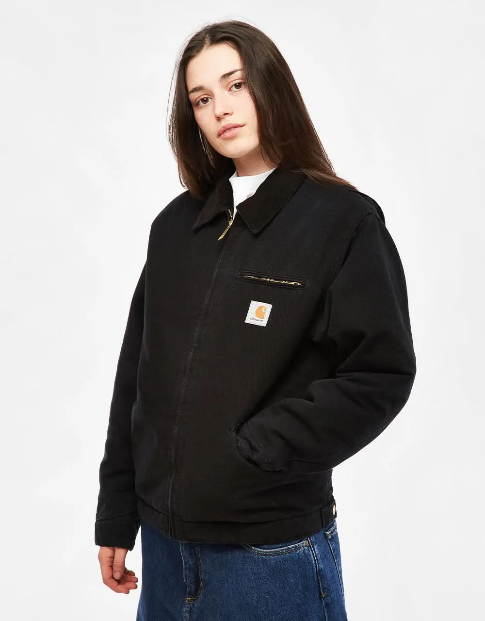 Carhartt WIP OG Detroit Jacket - Black/Black (Aged Canvas)