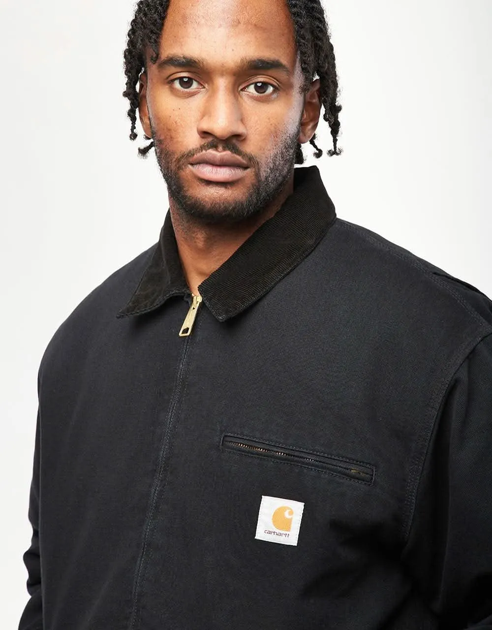 Carhartt WIP OG Detroit Jacket - Black/Black (Aged Canvas)