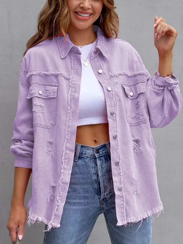 Casual Pink Denim Shirt