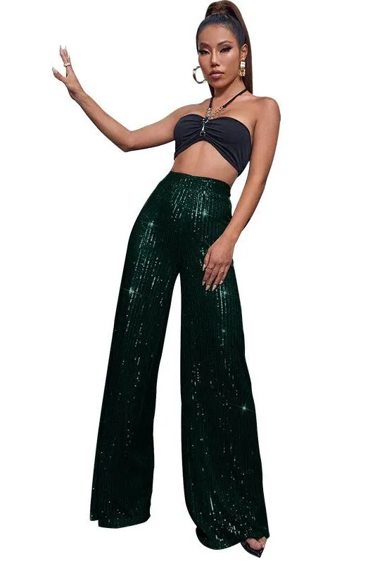 Casual sequined loose drape pants