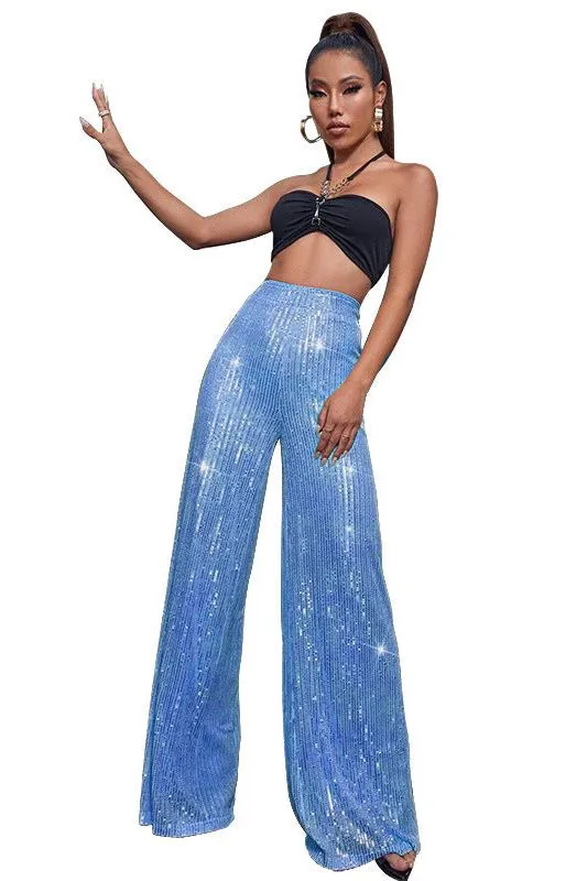 Casual sequined loose drape pants