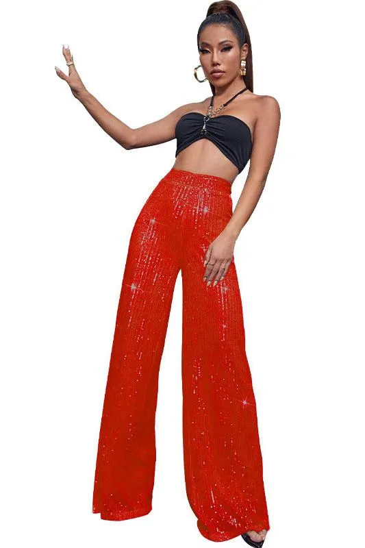 Casual sequined loose drape pants