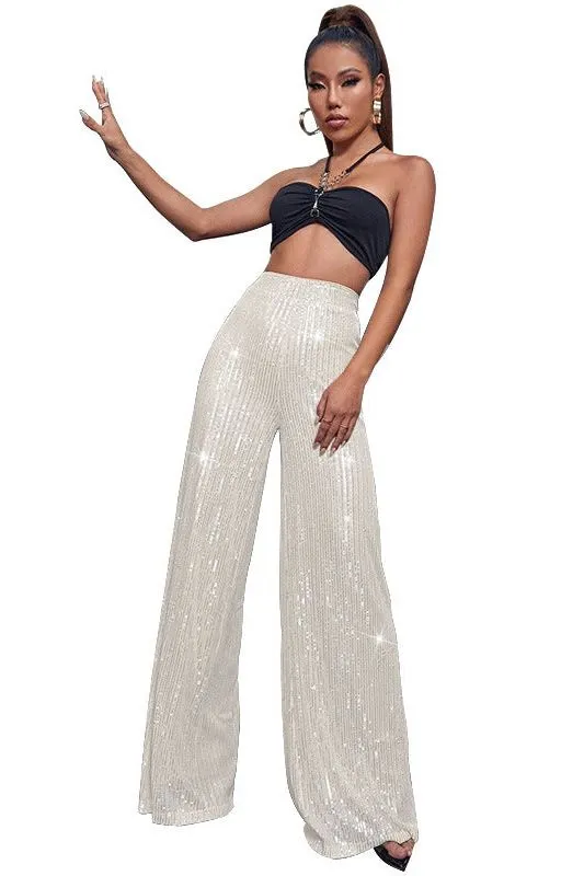 Casual sequined loose drape pants