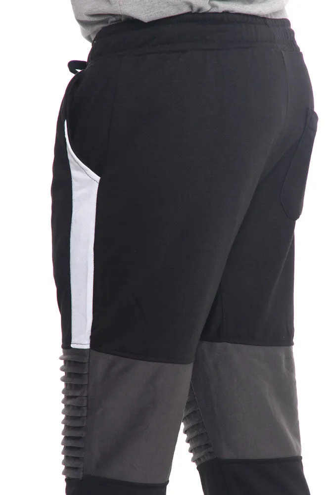 Color Block Biker French Terry Jogger Pants