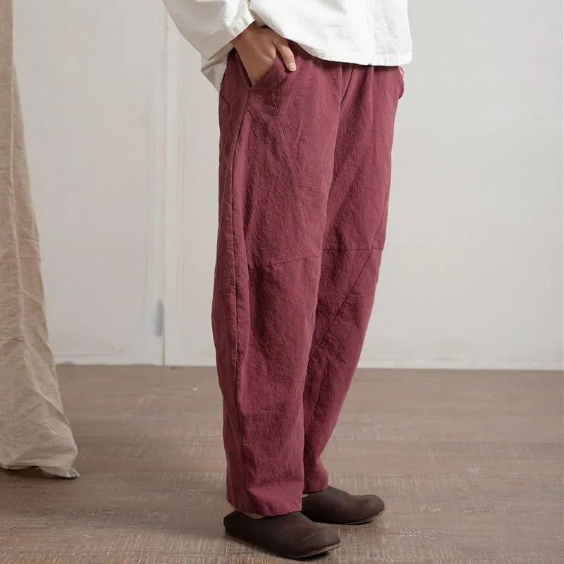 Cotton and Linen Wide Leg Harem Pants  | Zen