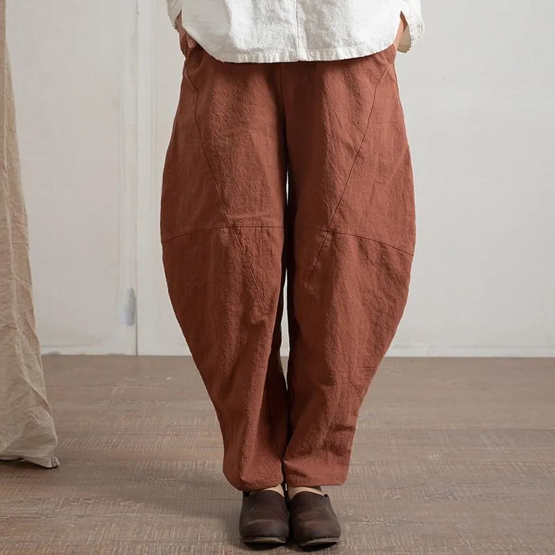 Cotton and Linen Wide Leg Harem Pants  | Zen