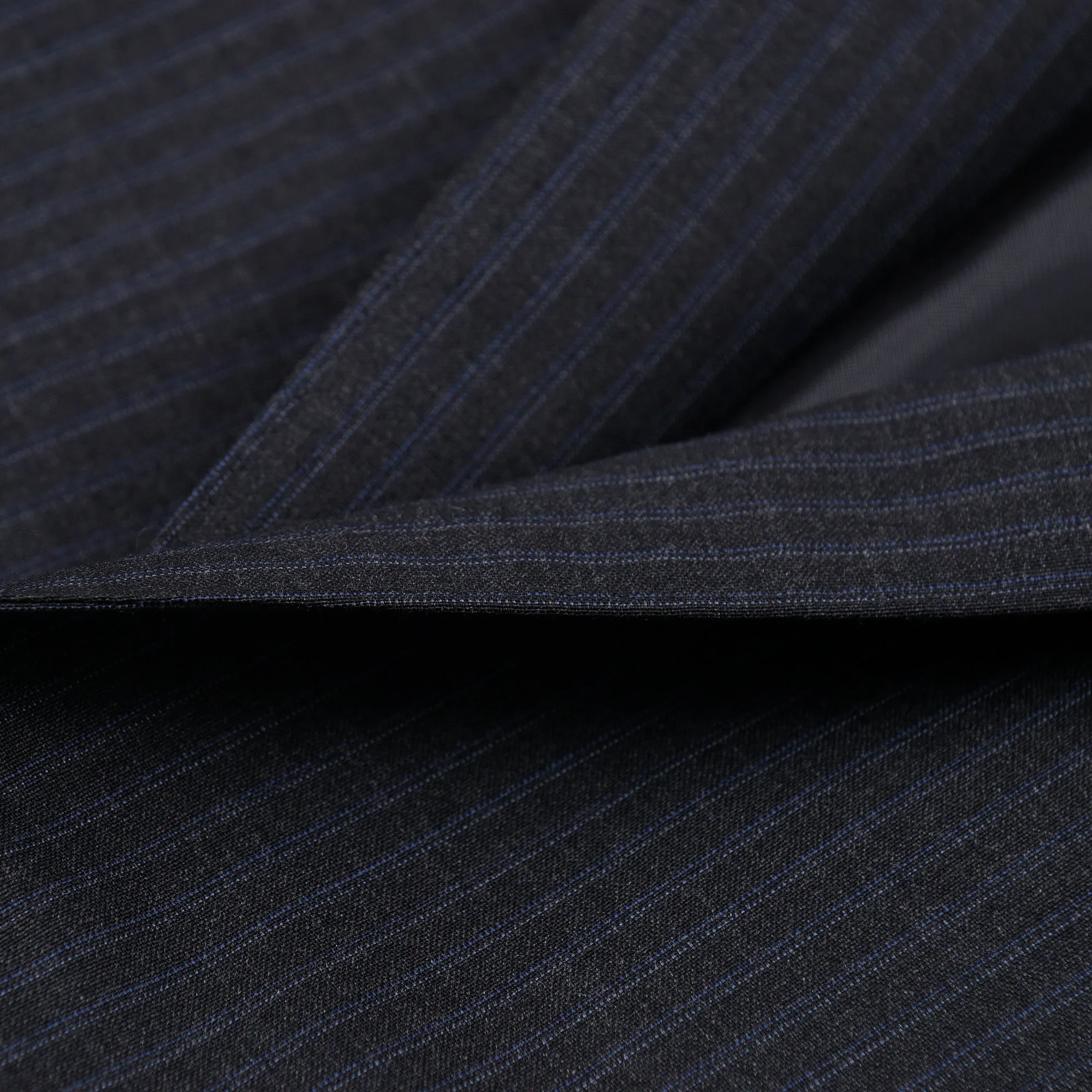 Ermenegildo Zegna Charcoal Gray Striped Wool Suit