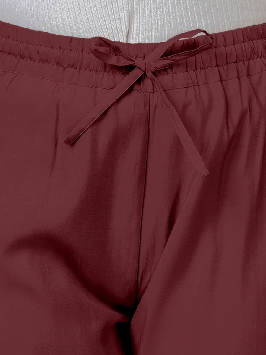 Fiza x Rozaana | Straight Pant in Deep Maroon