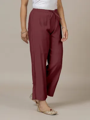 Fiza x Rozaana | Straight Pant in Deep Maroon