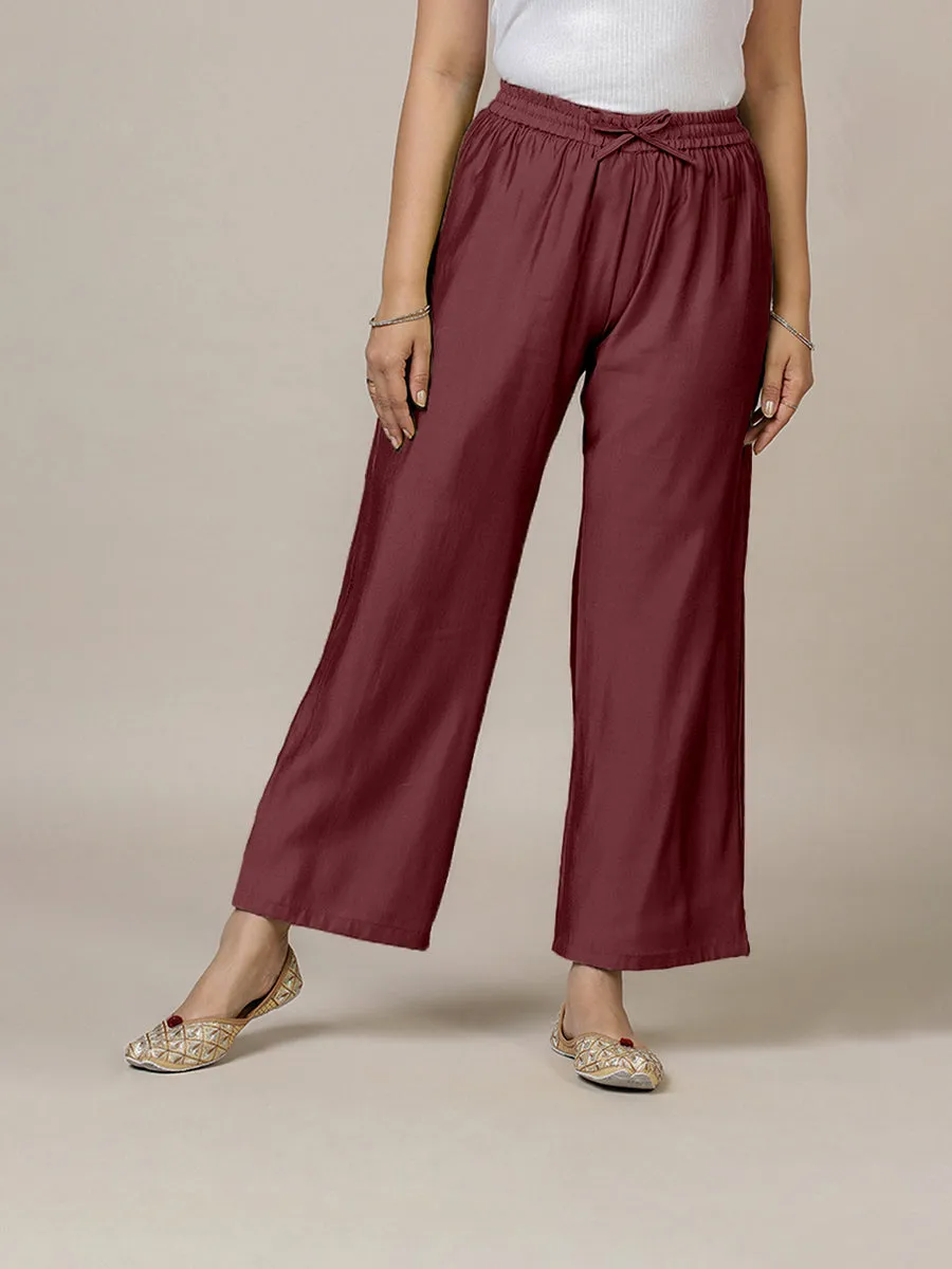 Fiza x Rozaana | Straight Pant in Deep Maroon