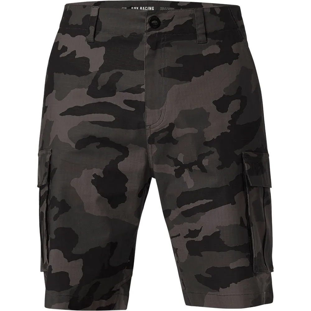 Fox Racing  Mens Black Camo Slambozo Camo 2.0 Shorts Cargo Pockets Casual Stretch