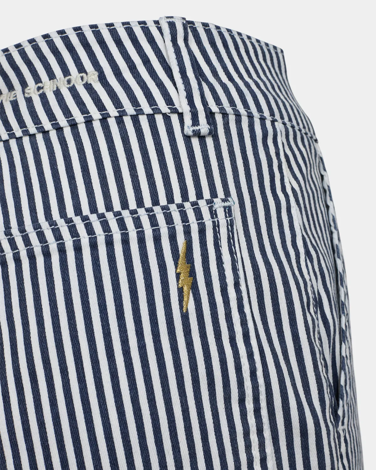 GITTESW TROUSERS - Dark Blue striped