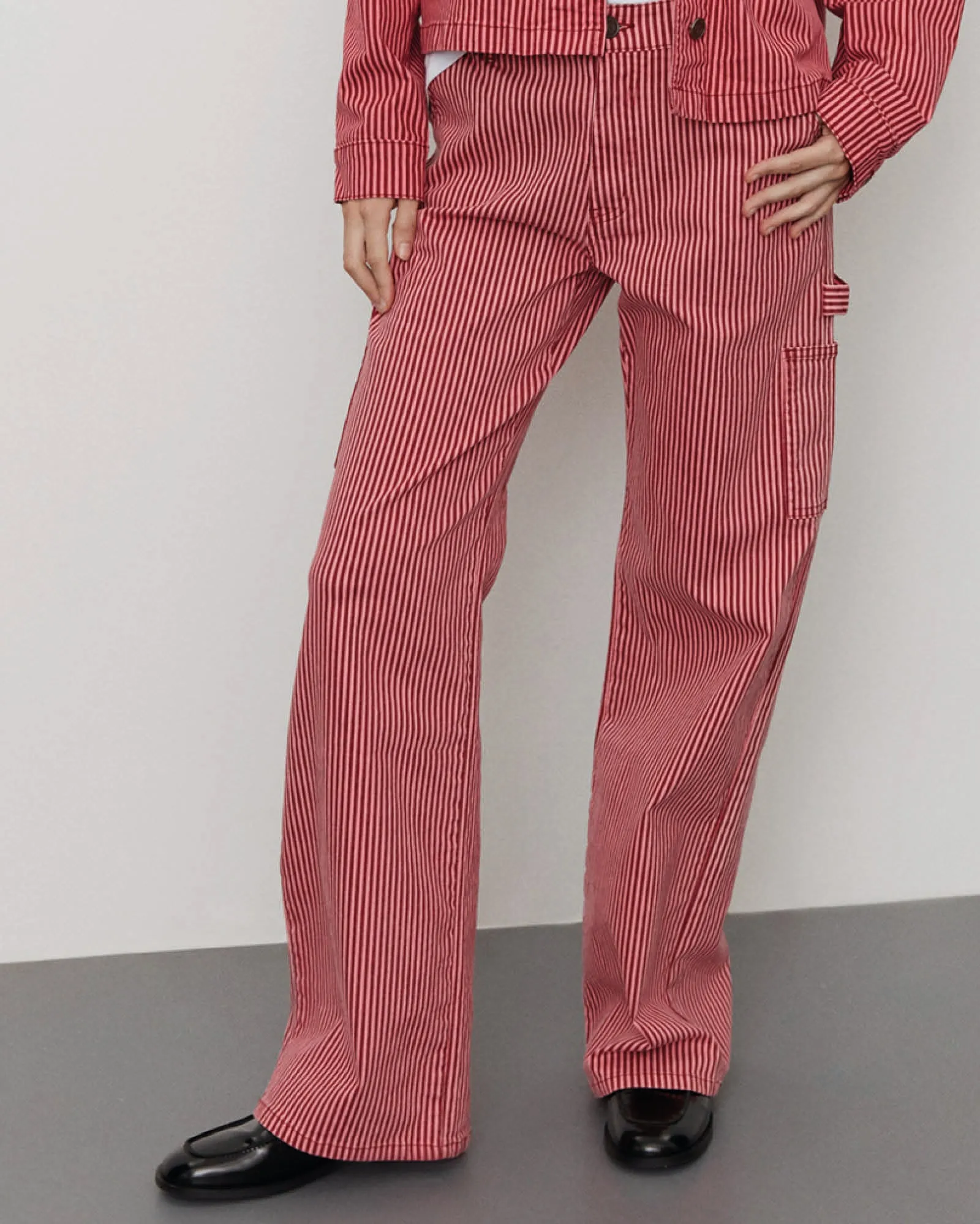 GITTESW TROUSERS - Red Striped