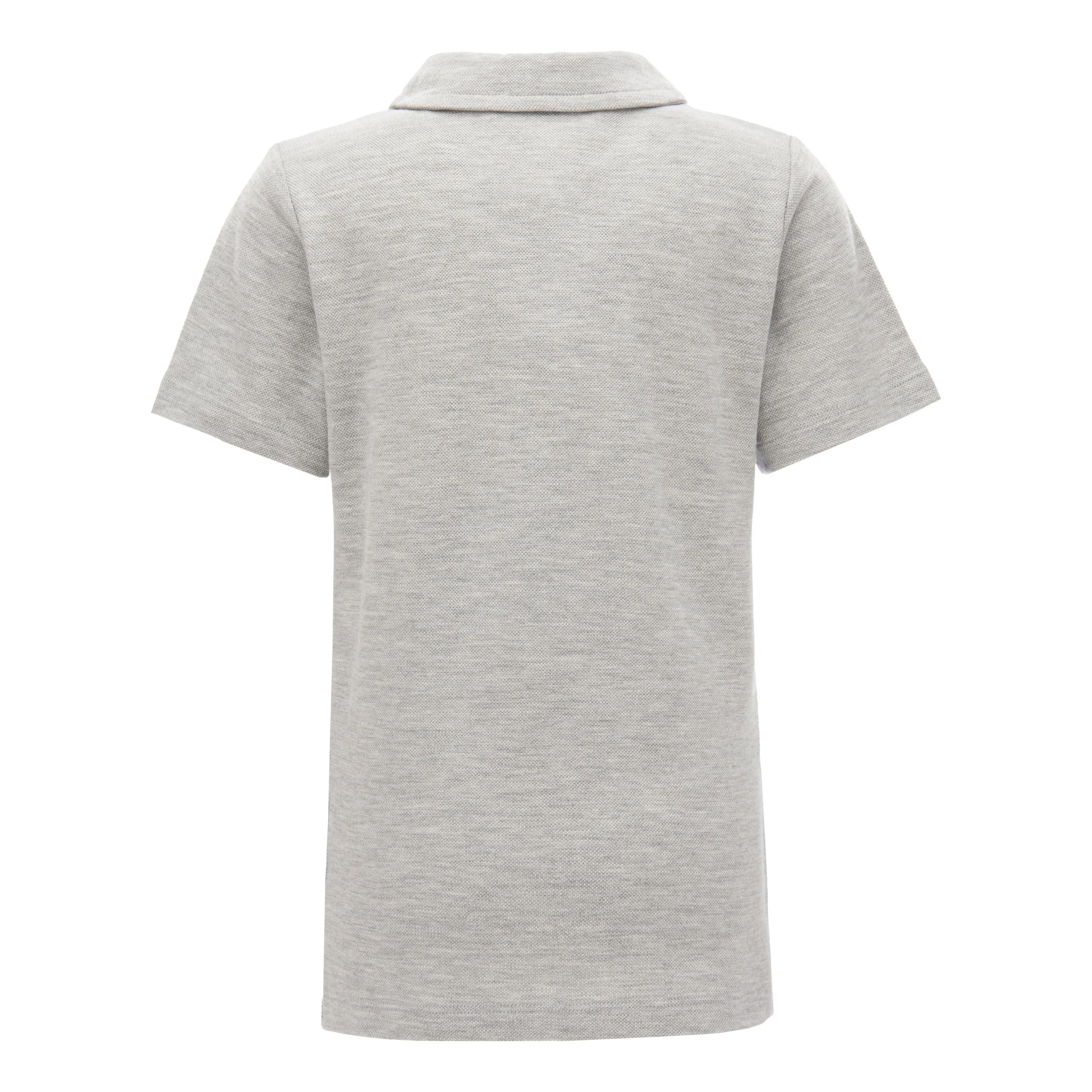 Gray Melange Solid Logo Polo