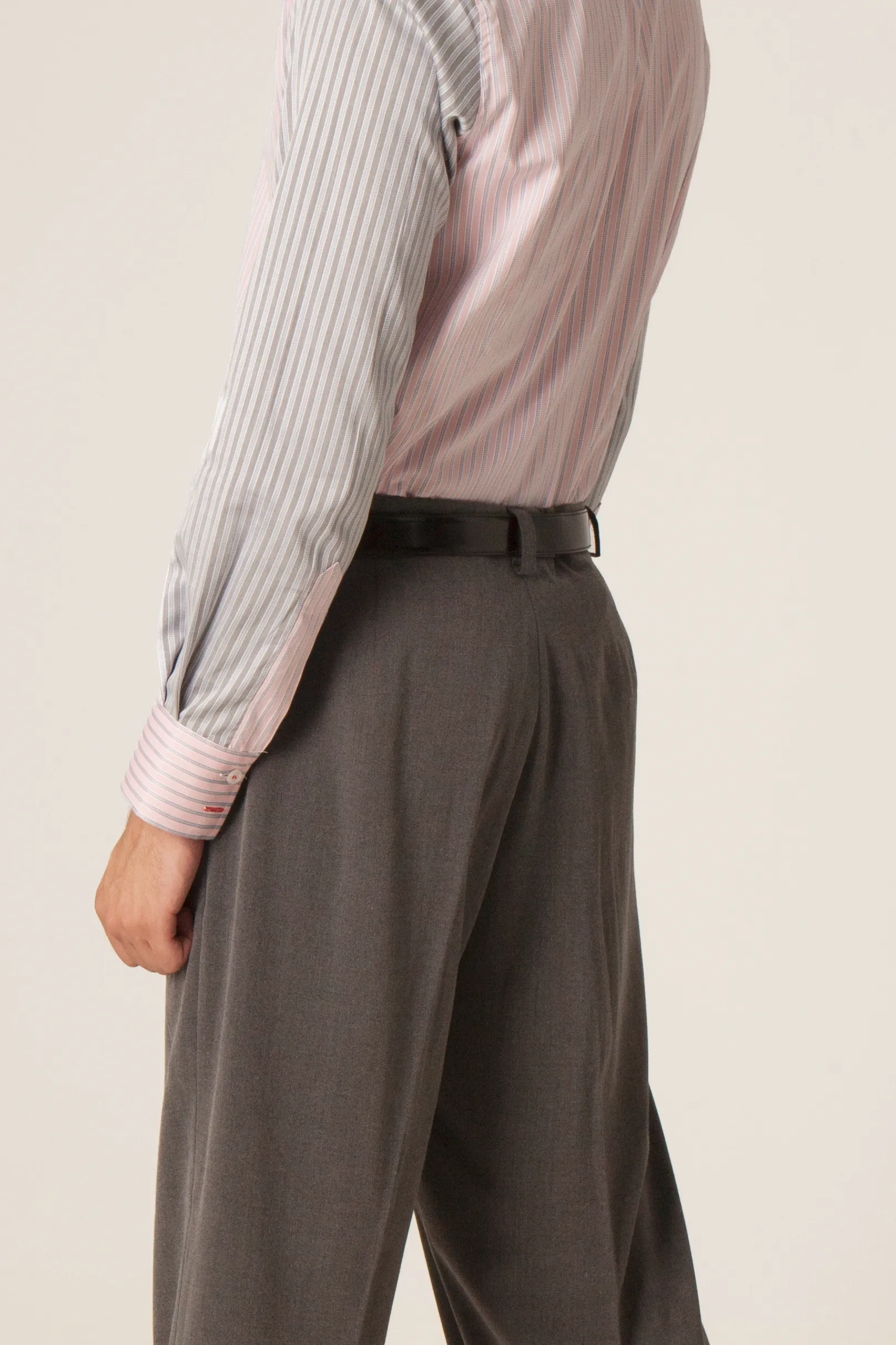 Gray Tango Pants With Three Pleats