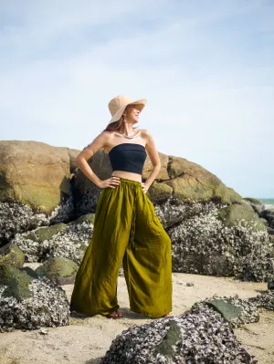 Green Wide Leg Palazzo Pants