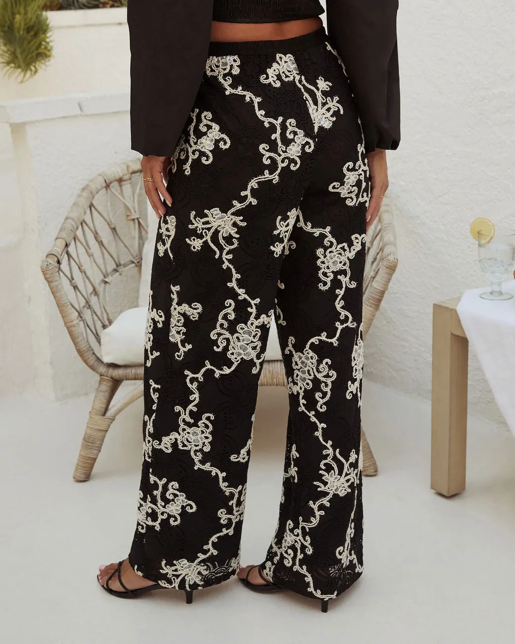 Island Cove Abstract Embroidered Pants