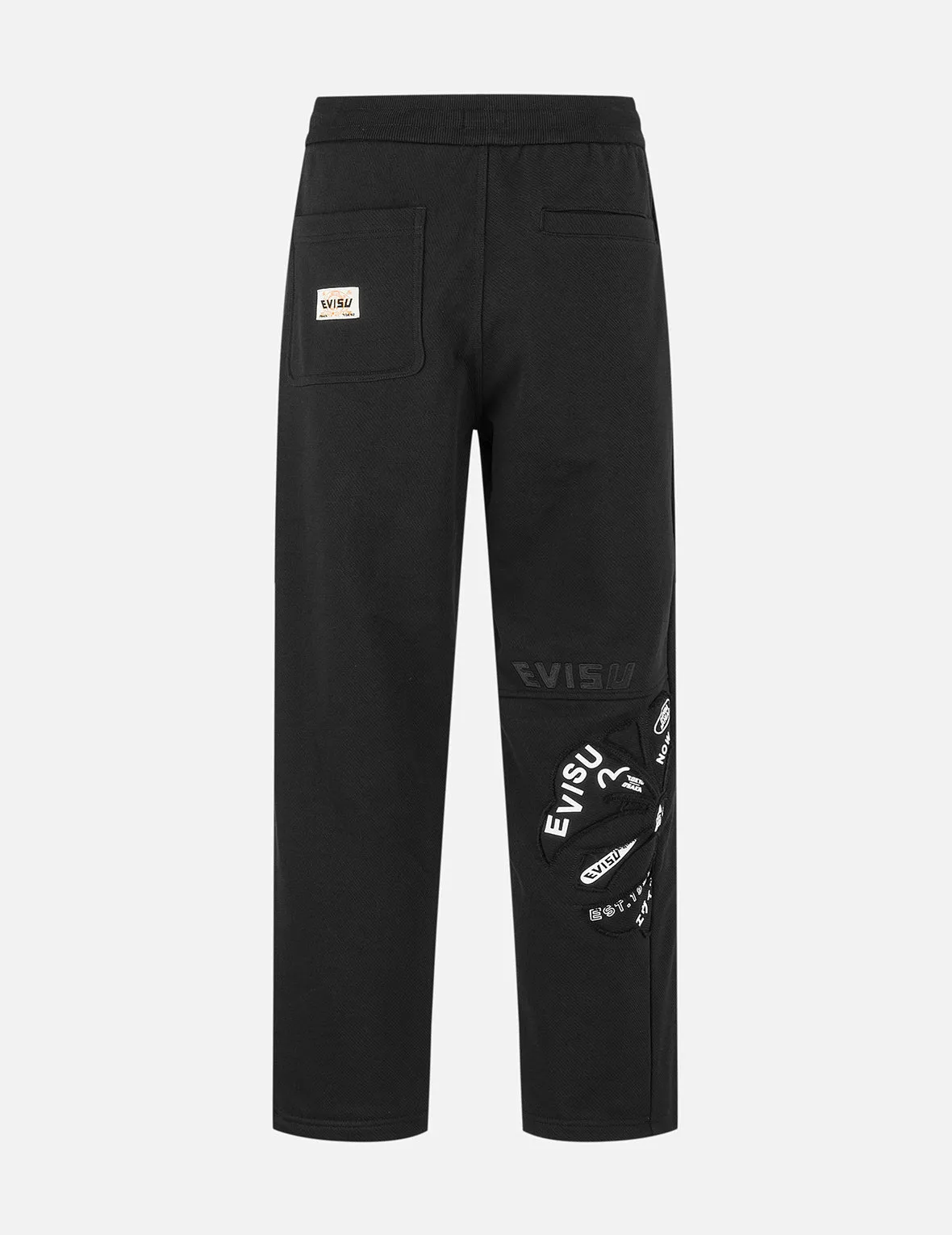 Kamon Appliqué Patchwork Loose Fit Sweatpants