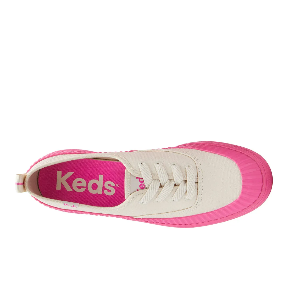 Keds Womens' The Platform Lug Weatherized Oatmeal/Pink (WF68106)