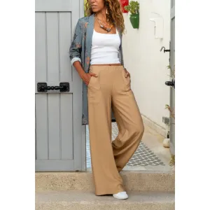 Linen Elastic Waist Loose Trousers,Linen Pants,Casual Pants,Bohomian Pants,Summer Pants,Women Pants,Gift For Her,birthday gift for woman