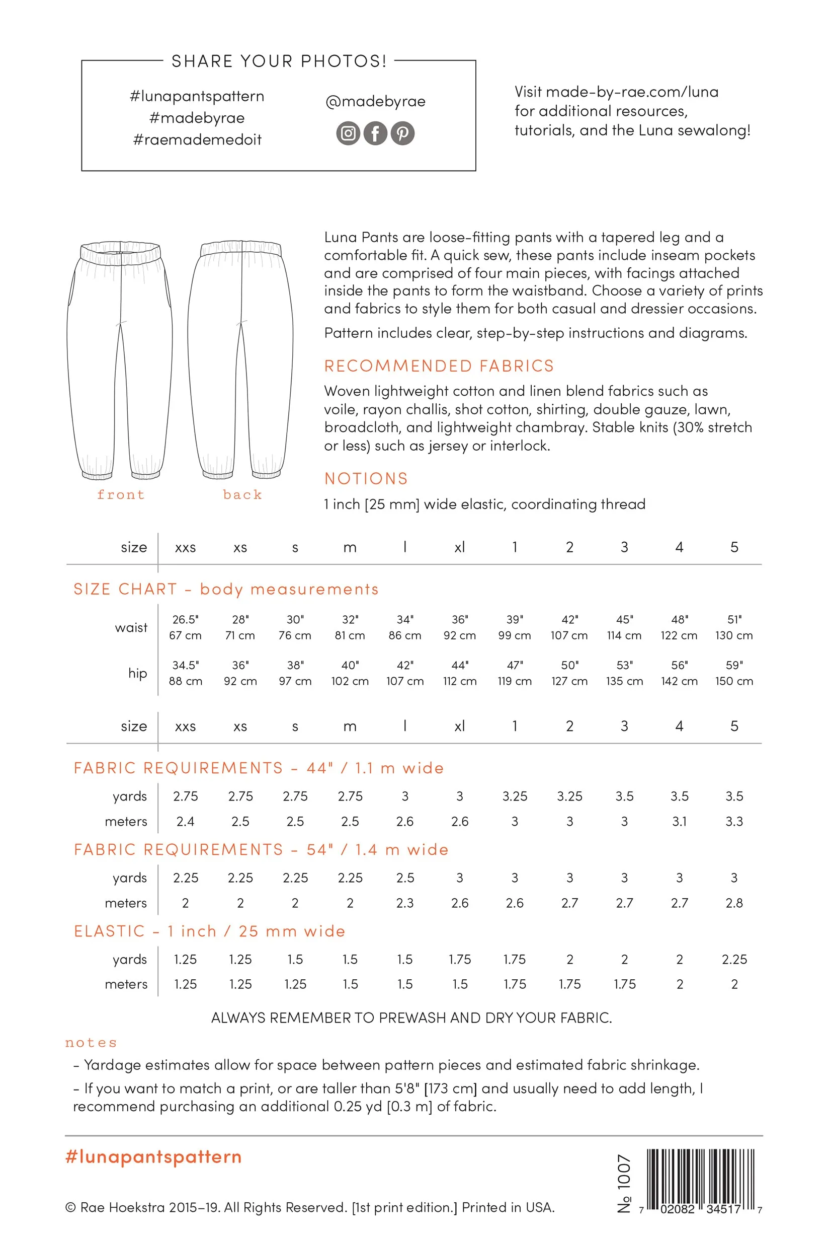 Luna Pants - PRINTED PATTERN