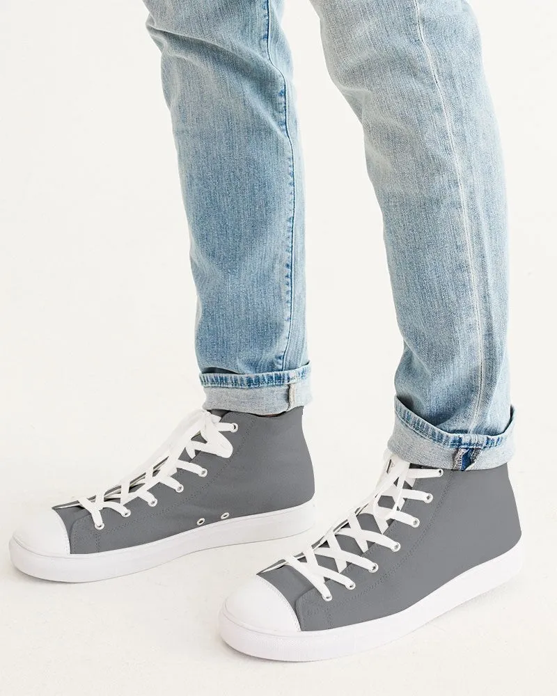 Medium Dark Gray Men's High-top Canvas Sneakers | Men's | Medium Dark Pale Gray | C0M0Y0K60