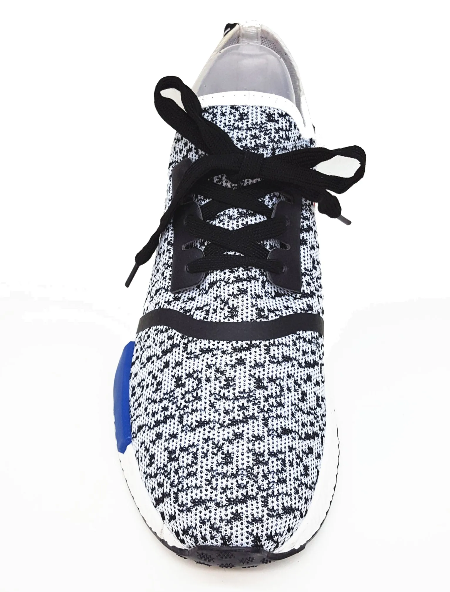 Mens Alec Lace Up Fashion Trainers in White / Grey Print