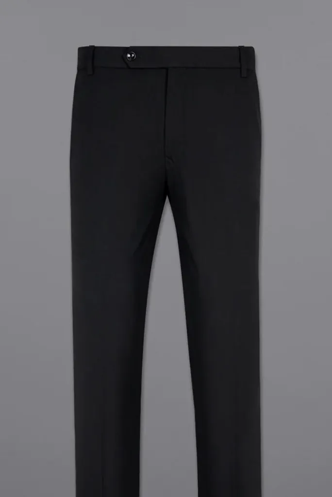 Men's Black Pants Male Casual Solid Color Comfortable Quality Pure Color Trouser