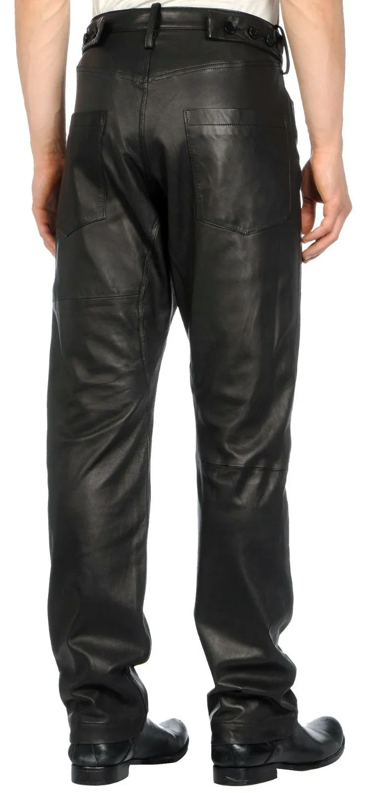 Men's Classic Black Leather Pants with Timeless Appeal MP27