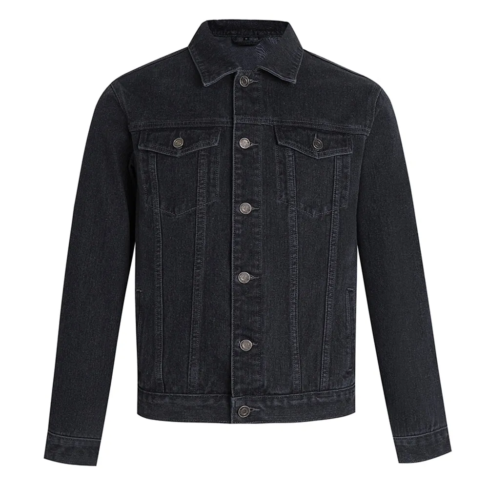 Mens Lucky Number 04 Graphic Button Up Denim Jacket