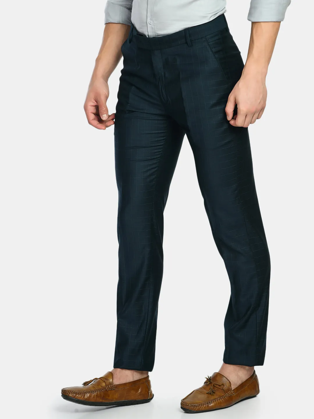 Men's Navy Blue Slim Fit Formal Pant