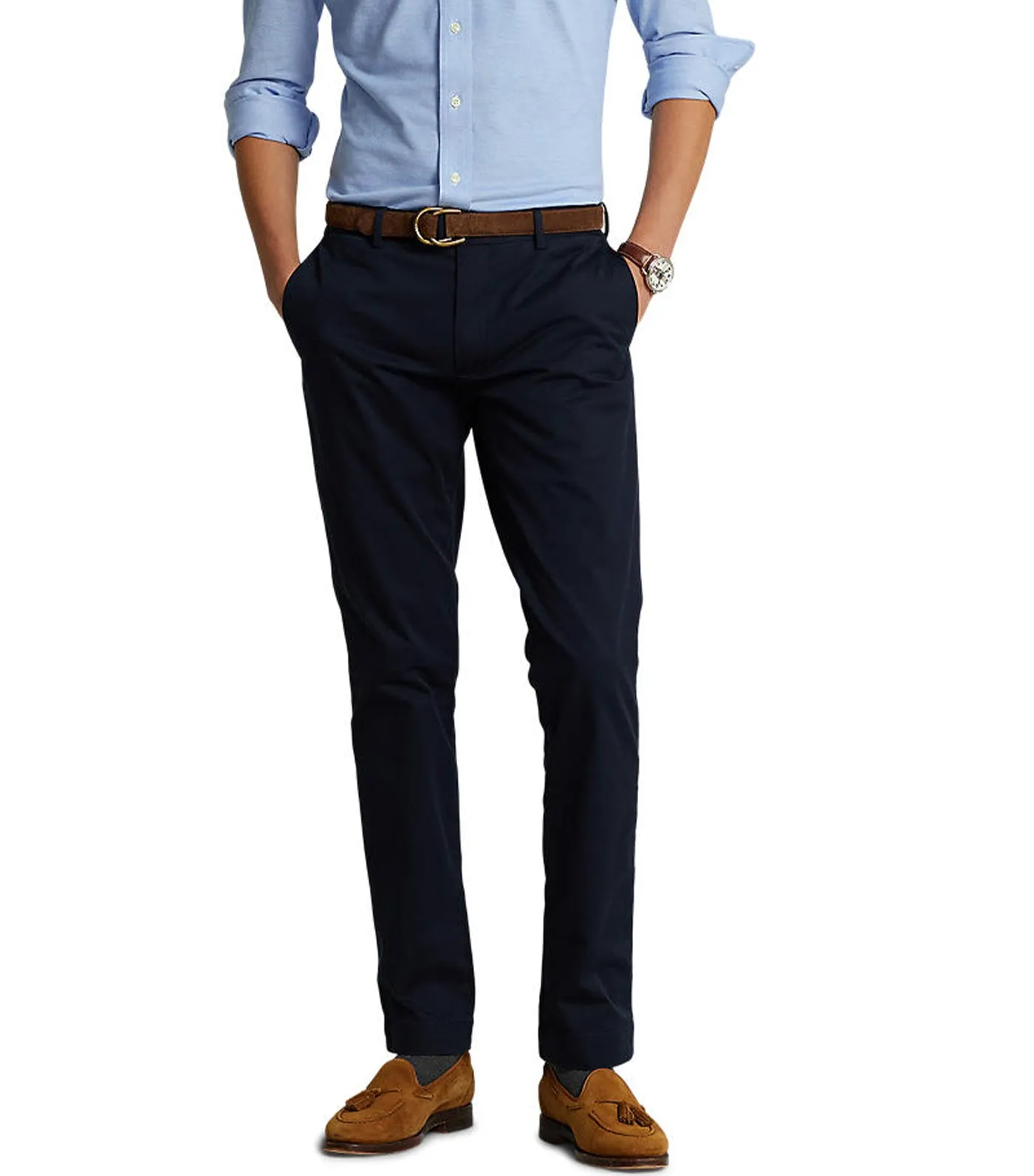 Men's Stretch Slim Fit Chino Pants Navy