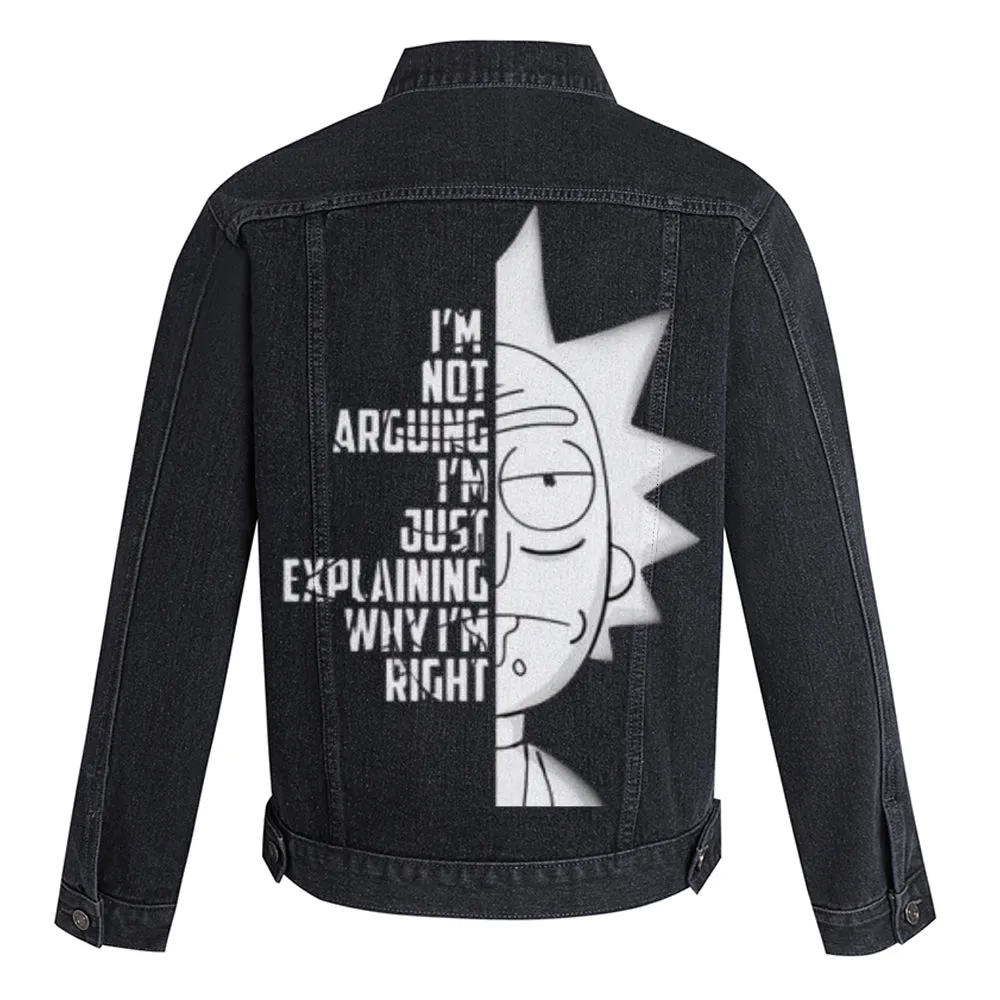 Mens Vintage I AM NOT ARGUING Graphic Denim Jacket