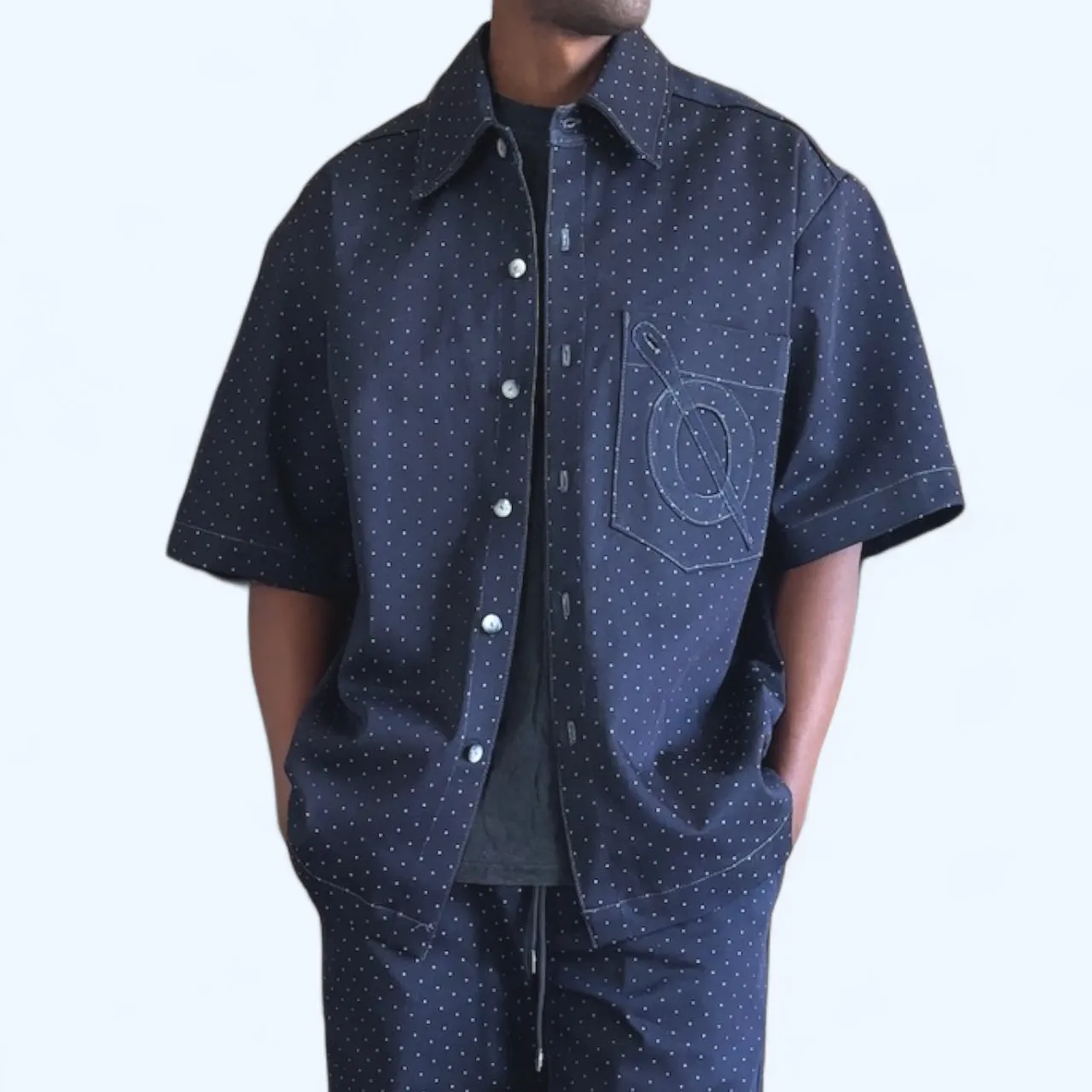 Oversized SS - Polka Cross Denim Shirt