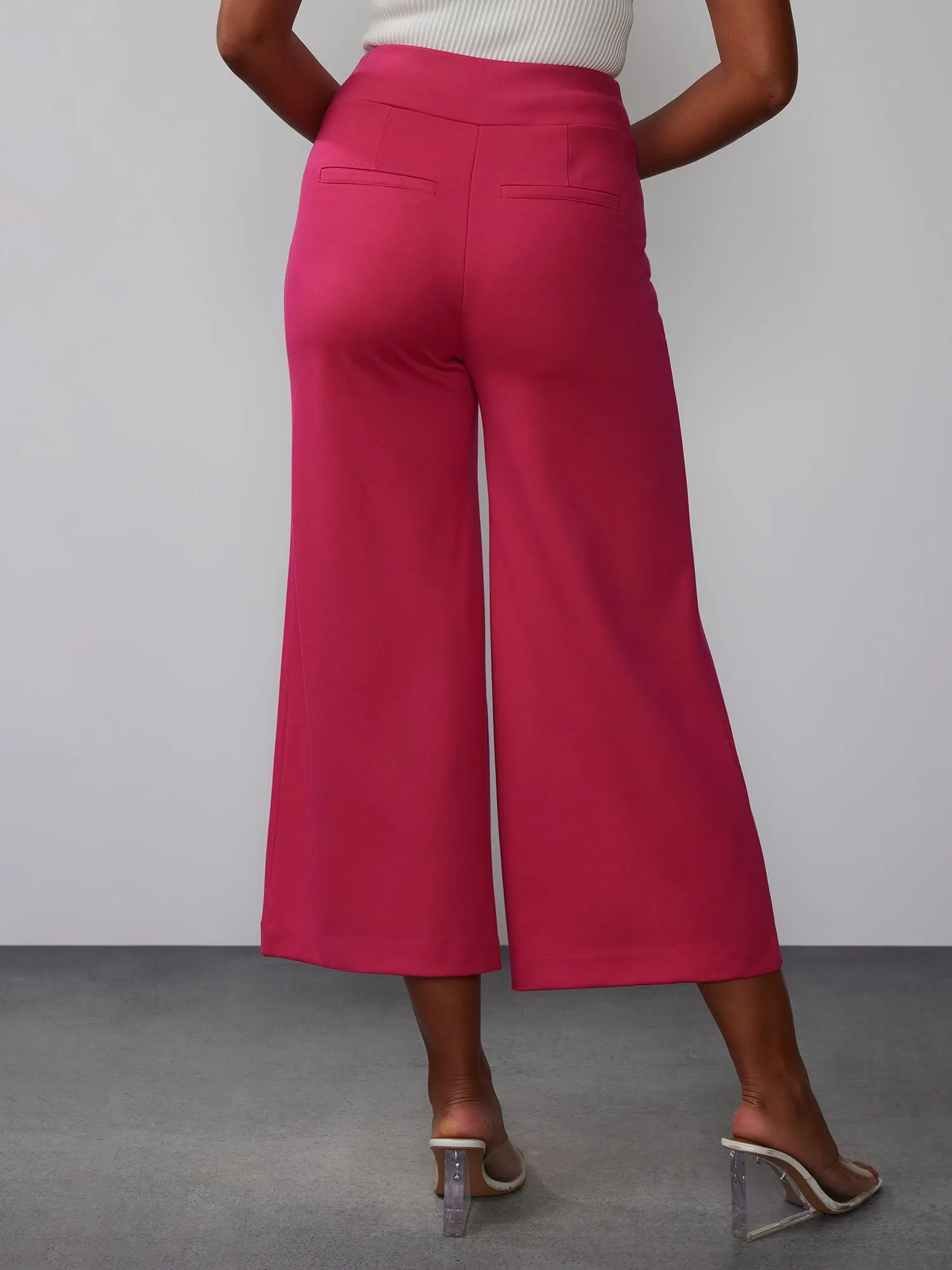 Ponte Pull On Palazzo Crop Pant