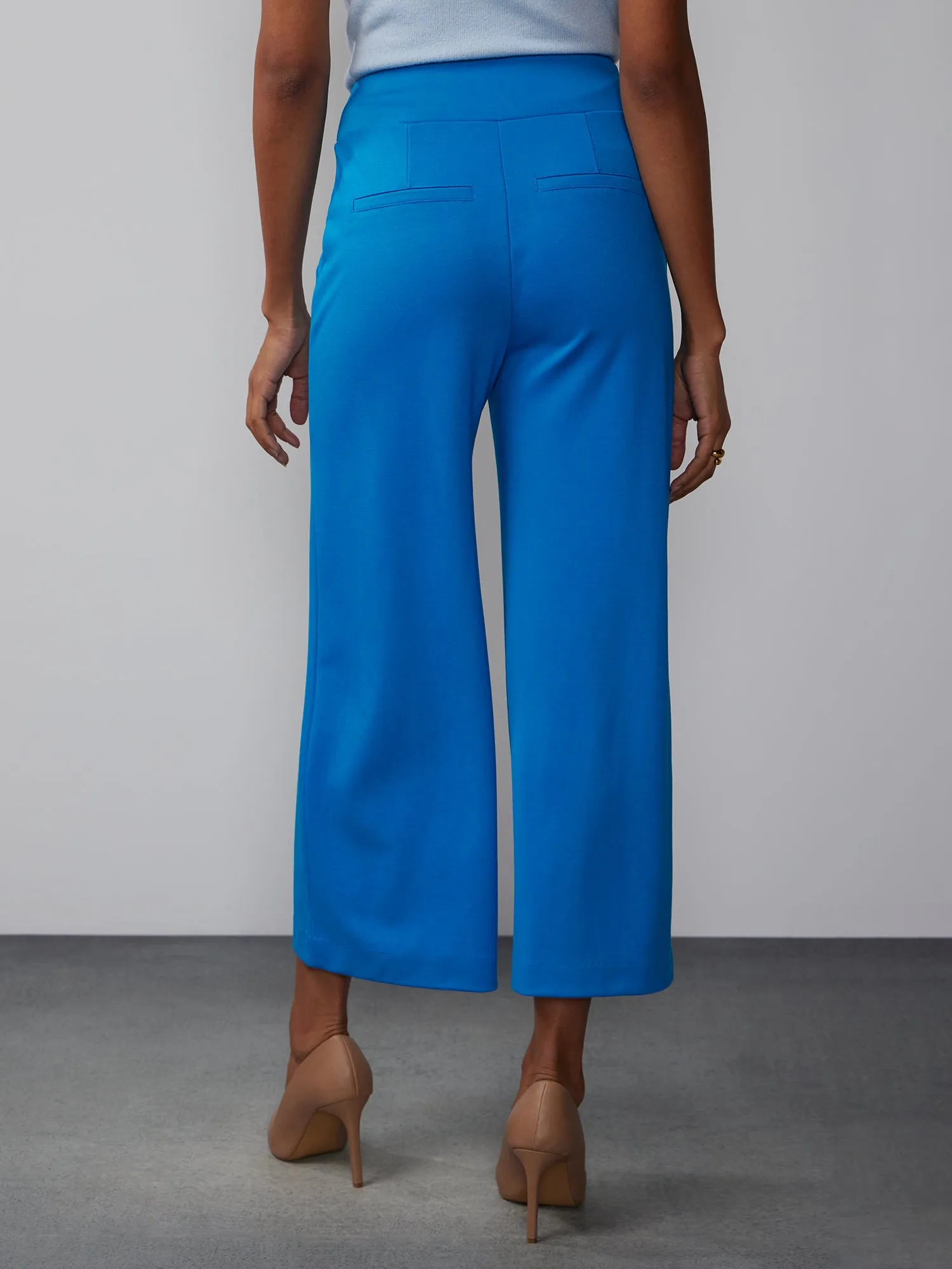 Ponte Pull On Palazzo Crop Pant