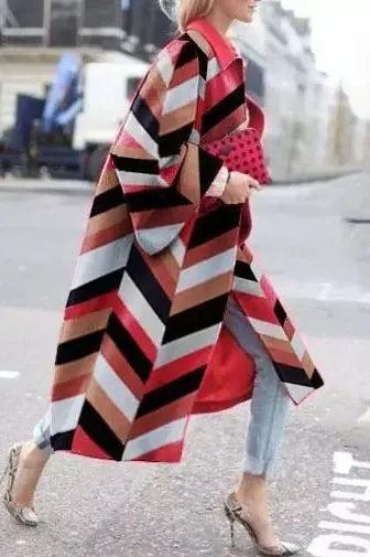 Printed Loose Windbreaker Flare Sleeve Jacket