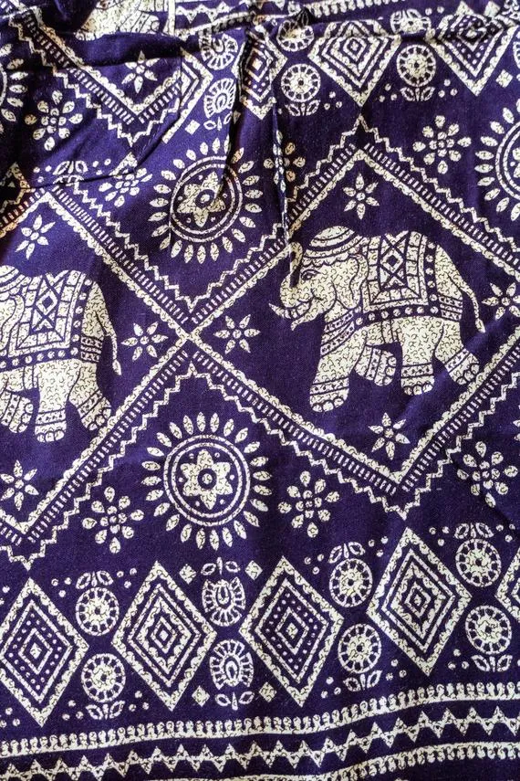 Purple Elephant Boho Pants