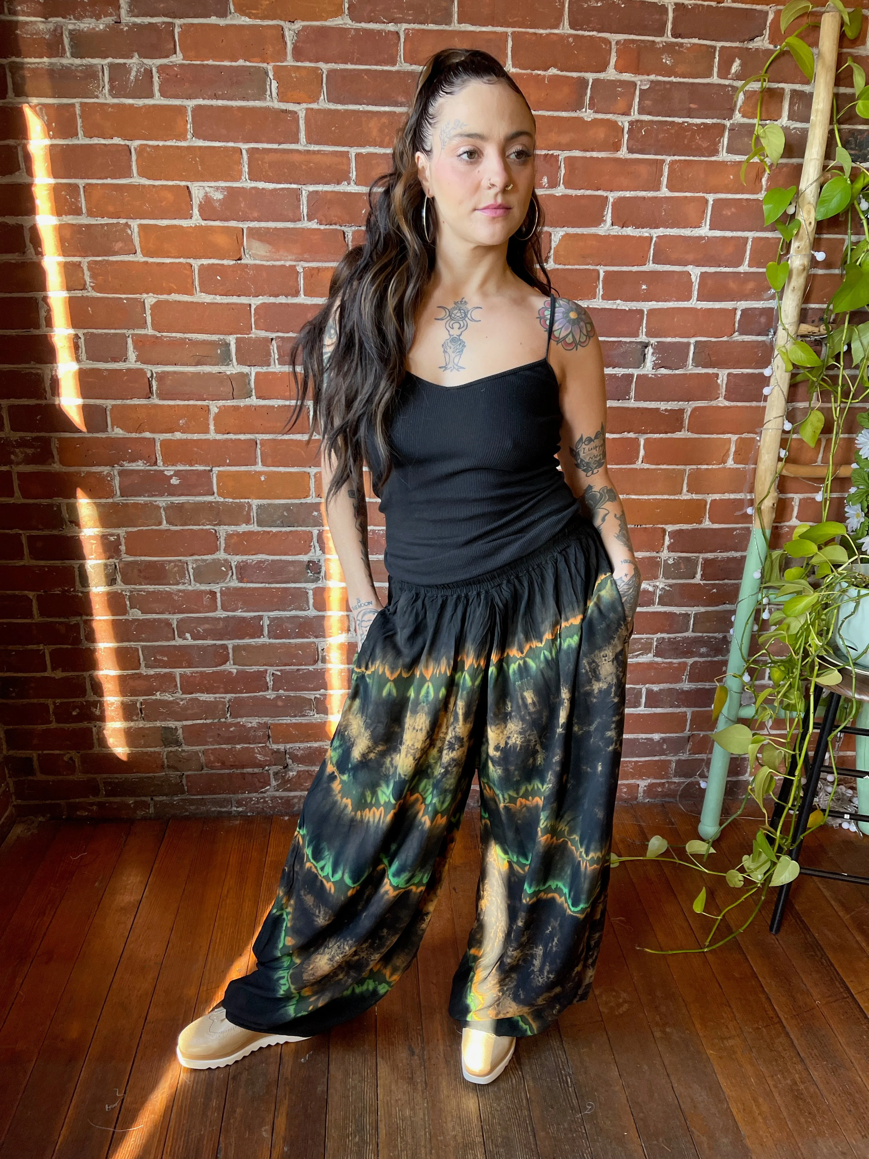 Raven Tie Dye Harem Pants Earth Tones