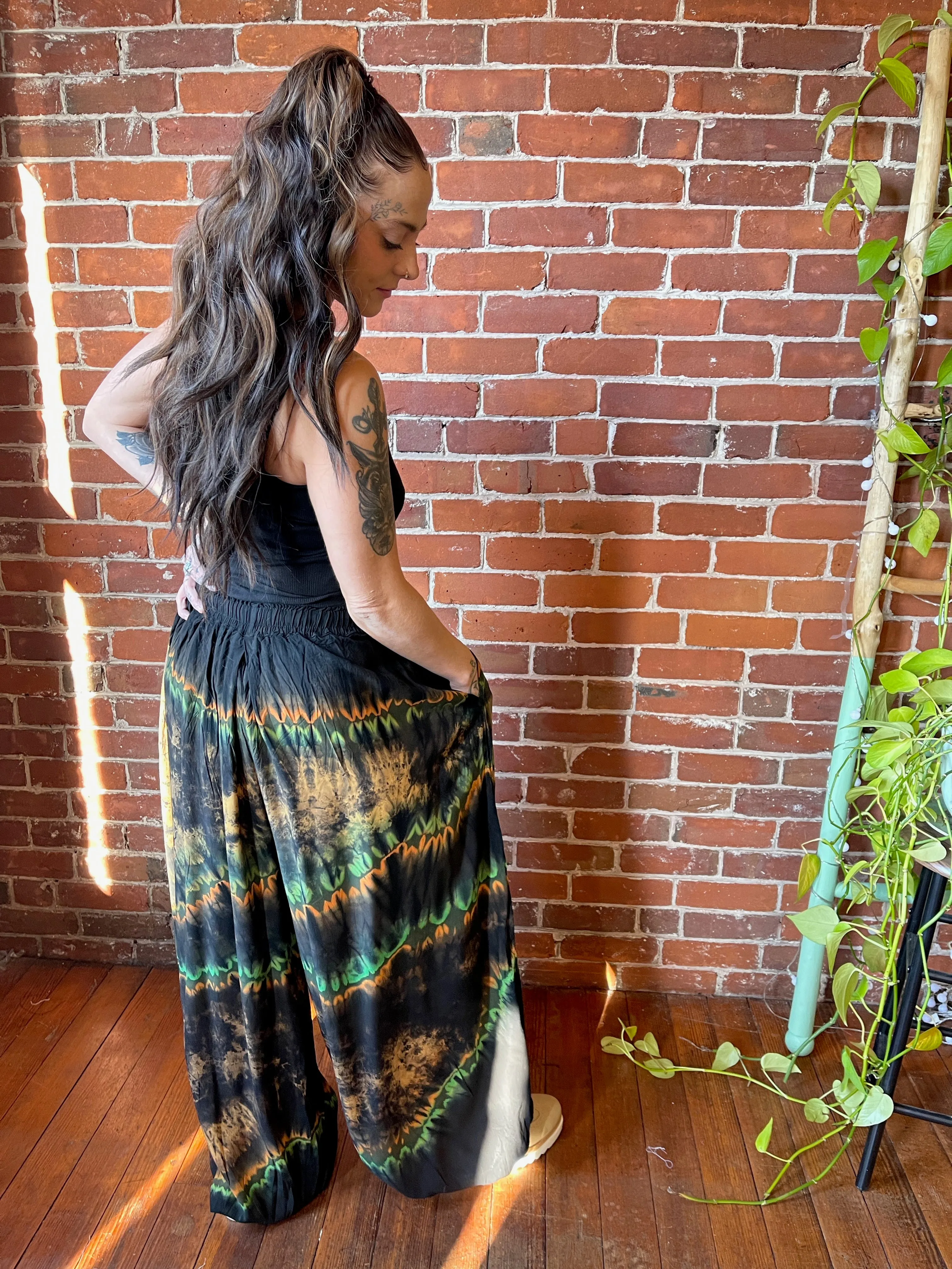 Raven Tie Dye Harem Pants Earth Tones